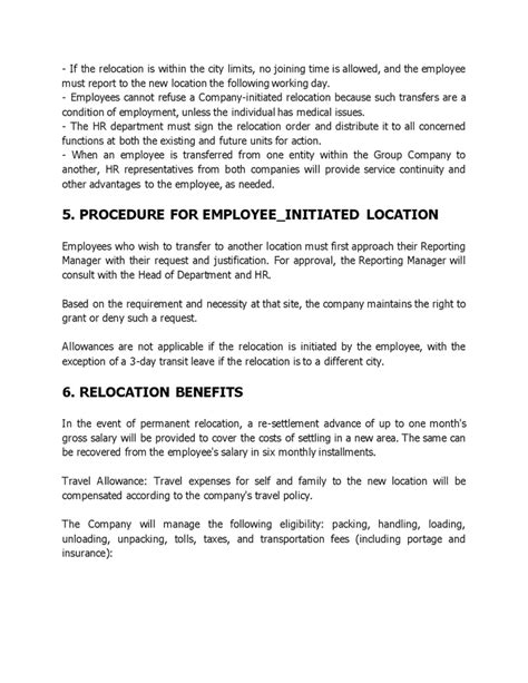 Relocation Policy In Word And Pdf Formats Page 3 Of 5