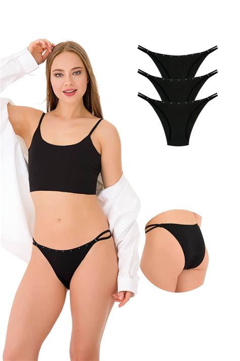 Newlilla Çift Ip taş Detaylı Bikini Külot Paketi v Fiyatı Yorumları Trendyol