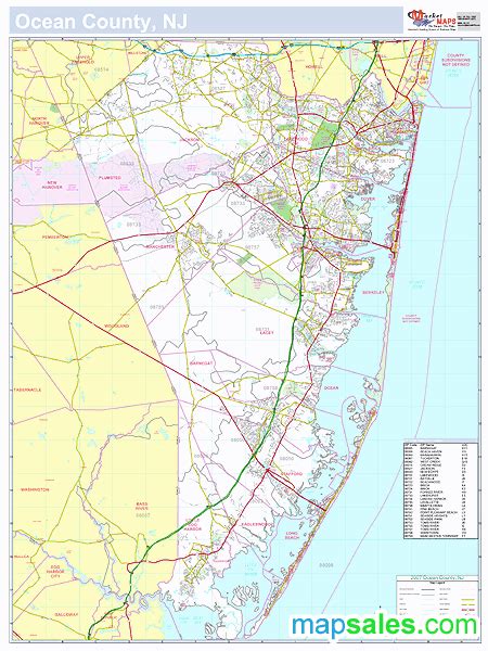 Ocean Nj County Wall Map By Marketmaps Mapsales