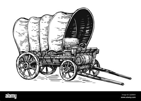 Covered Wagon Drawing