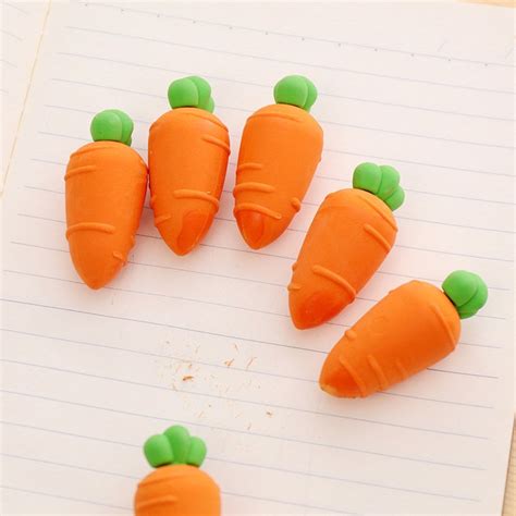 Carrot Erasers Cute Small Erasers Kawaii Stationary Cute Etsy