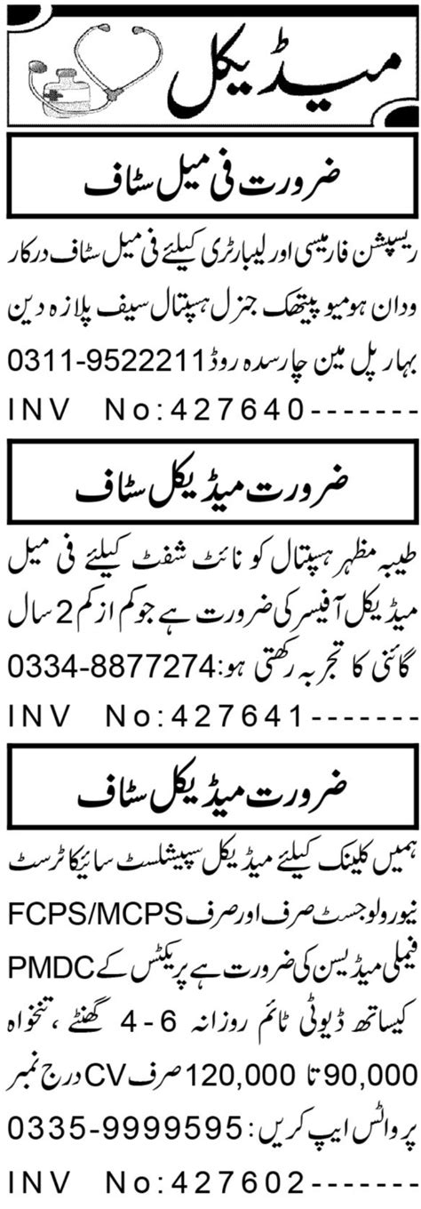 Private Clinic Peshawar Jobs Job Advertisement Pakistan