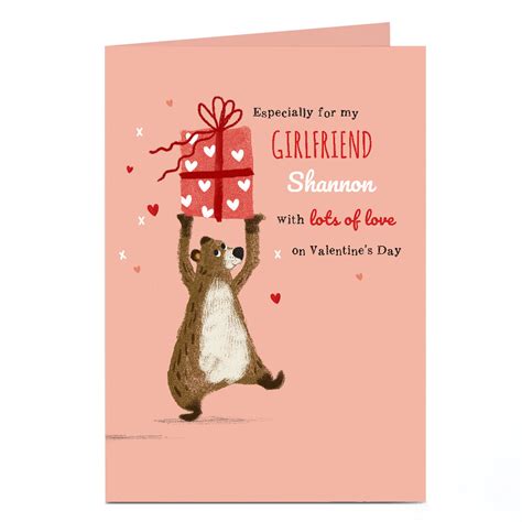 Buy Personalised Valentine S Day Card Bear Lifting T For Gbp 1 79 Card Factory Uk