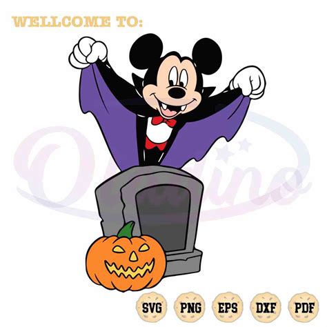 Halloween Pumpkin Mickey Vampire Svg Graphic Designs Files