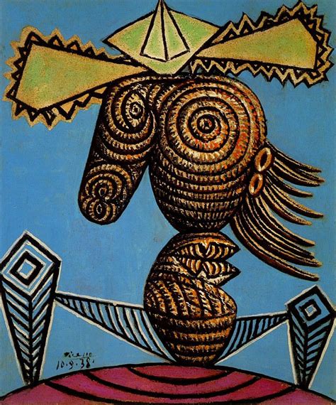 1938 Figure FВminine Au Chapeau Assise Sur Une Chaise — Pablo Picasso