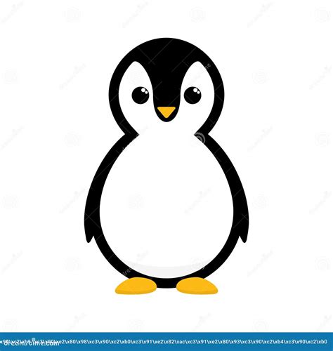 Cartoon Penguin. Cute Animal Vector Illustration Isolated on White ...