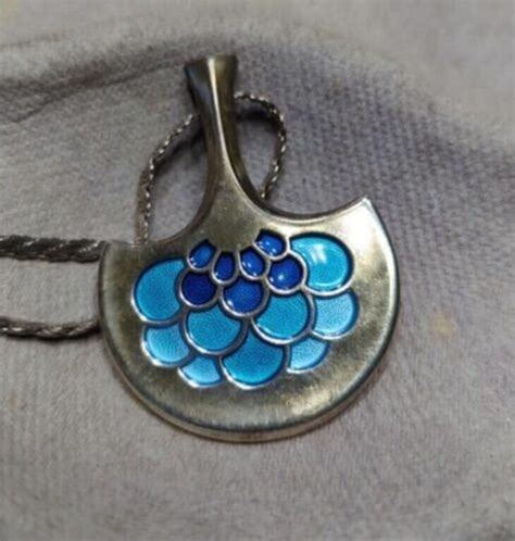 David Andersen Norway Sterling Silver Pendant Chain Gem