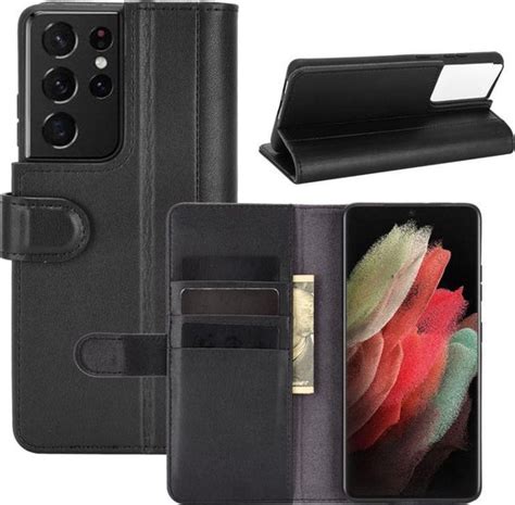 Samsung Galaxy S21 Ultra Hoesje Luxe Wallet Bookcase Zwart Gsm Hoesje Bol