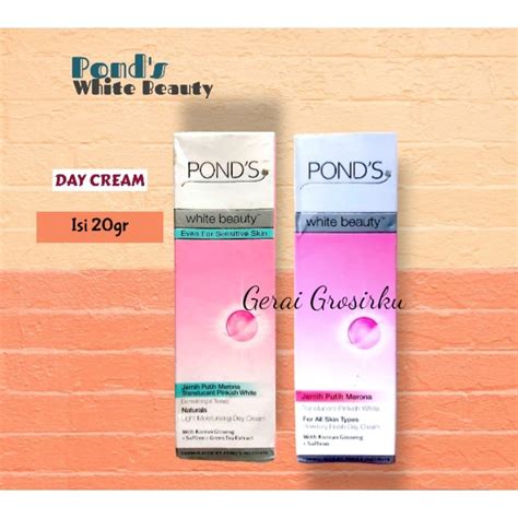 Jual Ponds White Beauty Day Cream Dan Natural Sensitive Skin Gr