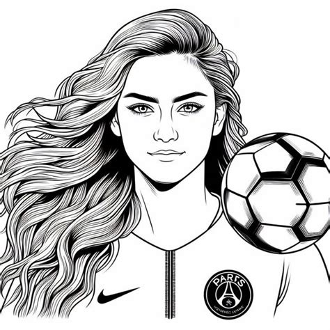 Coloriage Joueur féminine de Paris Saint Germain FC