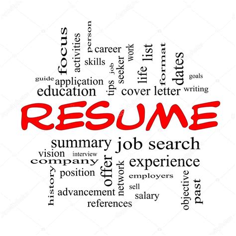 Resume Word Cloud Concept In Red Caps Stock Photo Mybaitshop