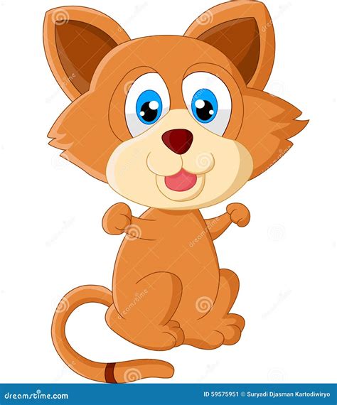 Baby cat cartoon stock vector. Illustration of standing - 59575951