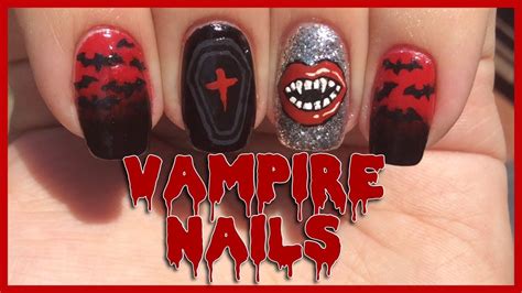 Vampire Nail Art Tutorial Halloween Nails Youtube