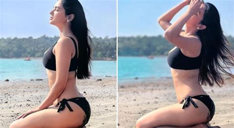 Sonal Chauhan Sets Fire In A Black Bikini On The Beach Flaunts Her