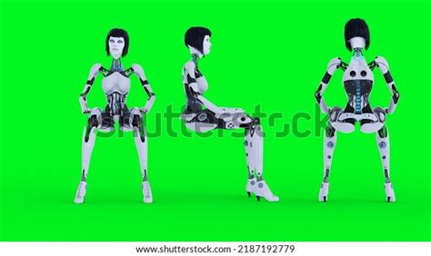 섹시한 로봇 녹색 화면이 분리됩니다 3d 스톡 일러스트 2187192779 Shutterstock