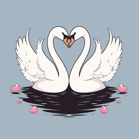 Premium Vector Vector Illustration Of Two Swans In Love Valentines