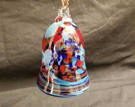 Hand Blown Glass Bell Christmas Ornament With Quartz Clapper Etsy