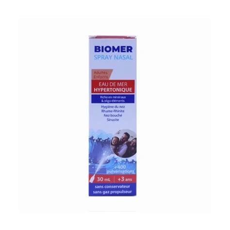 Biomer Spray Nasal Enfant Adulte Eau De Mer Hypertonique Ml Tun