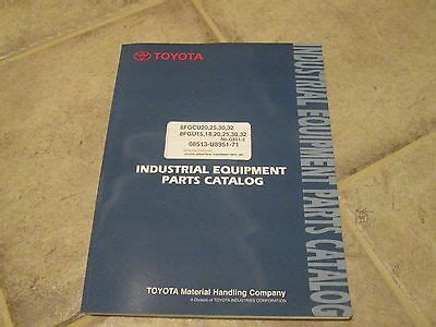 Toyota 8FGU And 8FGCU IC Forklift Parts Manual 3000 6500 Lbs Very