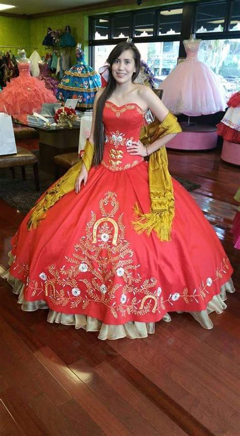 Venta vestidos de xv años charros rojos en stock