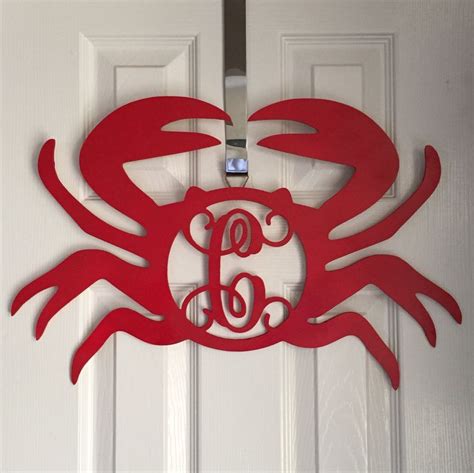 Monogram Crab Door Hanger Crab Decor Door Decorations Decor