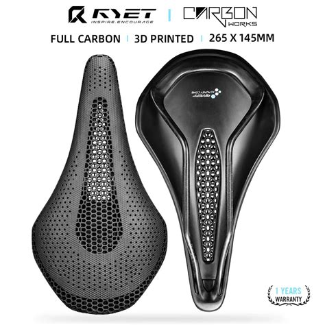 RYET Full Carbon 3D Printed Bike Saddle 205g High Ultralight Modulus