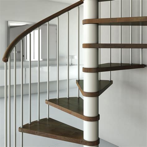 Escalier colimaçon avec main courante bois C20 Wood Ø 150 cm