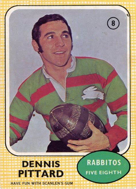 1970 Scanlens Common Card Base 08 Dennis Pittard South Sydney