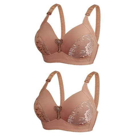 Elainilye Fashion Wirefree Bras For Women 2pc Plus Size Comfortable Breathable Bra Underwear