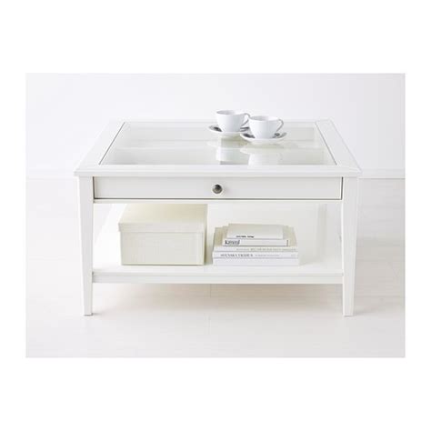 Ikea Glass Top Coffee Table in White - AptDeco