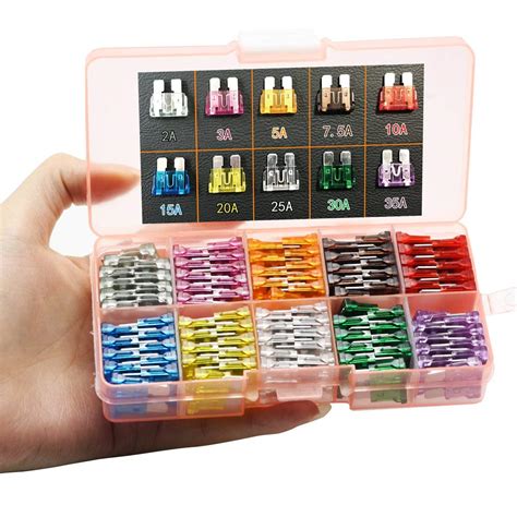 Glowgeek 100pcs Assorted Auto Car Truck Standard Blade Fuse Assortment 2a 3a 5a 7 5 A 10a 15a