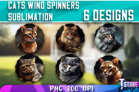 Cats Wind Spinners Sublimation Png Graphic By The T Store Design