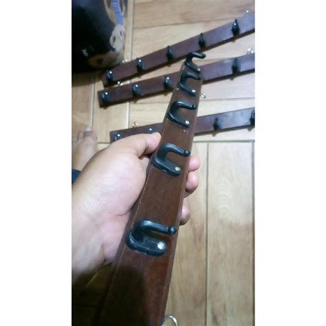 Jual Kapstok Kayu Gantungan Baju Dinding Hangers Kayu Pinus Finishing