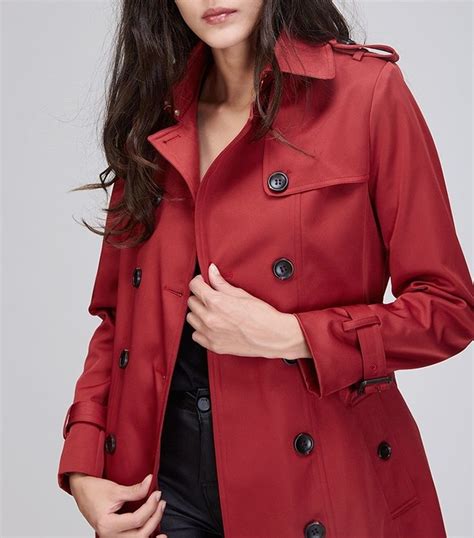 New Red Double Breasted Classy Women Trench Coat Spring Autumn Fall