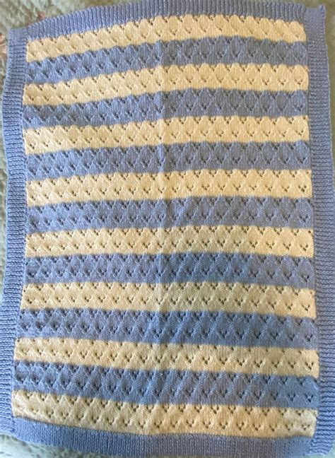 Traditional Hand Knitted Baby Blanket Folksy