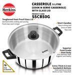 Buy Hawkins Stainless Steel Cook N Serve Casserole 22 Cm With Glass