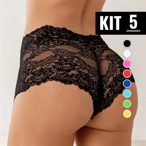 Kit Cale On Lingerie Calcinha Renda Feminino Calesson Shortinho Sexy