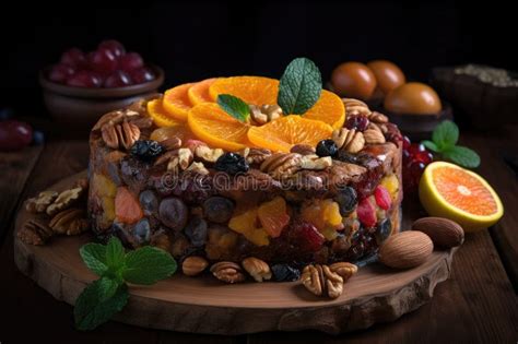 Colourful Fruit Cake, with Variety of Fruits and Nuts Stock ...