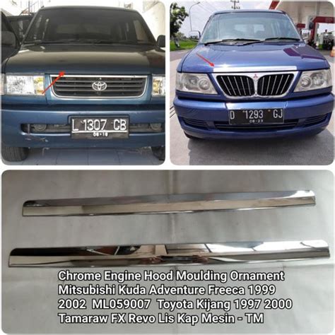 Jual Lis Krom Kap Mesin Hood Moulding Ornamen Kijang Kuda Toyota