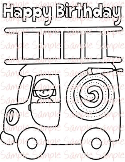 Fire Truck Party Printables Fire Truck Fireman Firefighter Coloring ...