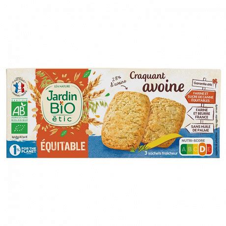 Jardin Bio Tic Biscuits Croquants Avoine Bio G