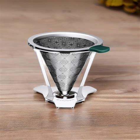 Cnuben Pour Over Coffee Maker Cone V Coffee Dripper Stainless Steel