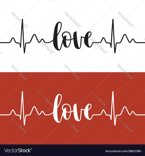 Heartbeat love Royalty Free Vector Image - VectorStock