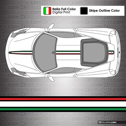 Ferrari 458 Italia Colors Stripes Based on the 16M Stripe - KI Studios