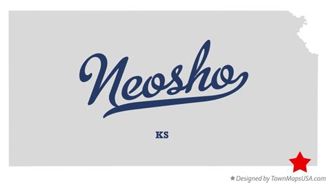 Map of Neosho, Cherokee County, KS, Kansas