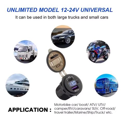 12V Dual PD Type C & USB QC3.0 Car Charger With LED Voltmeter Switch | Race Corporation SA