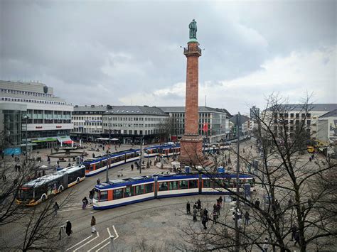 Different Tram Types In Luisenplatz Darmstadt Germany R Trams