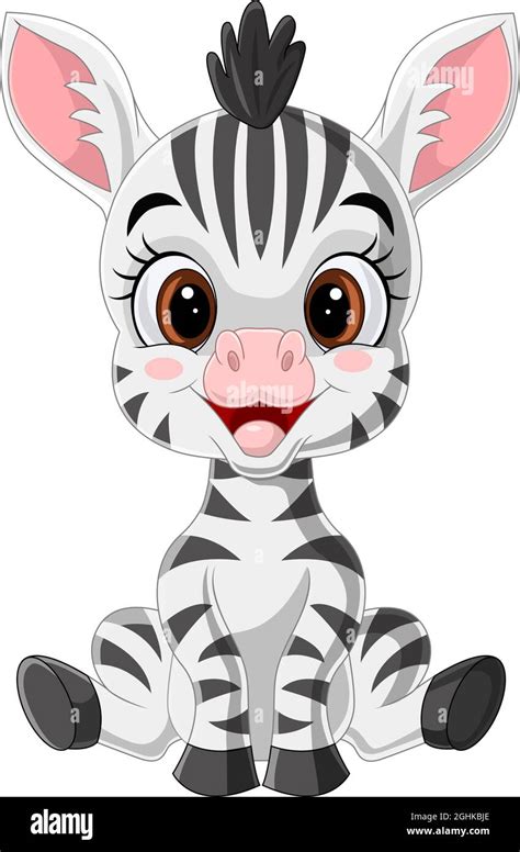 Cartoon Cute Baby Zebra Sitting Stock Vector Image And Art Alamy