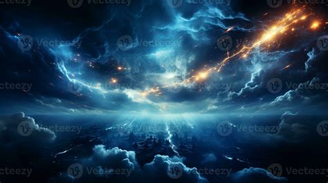 Background of lightning strikes above the clouds ai 30191657 Stock ...