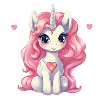 Mignon Licorne Princesse Dessin Animé Pégase Poney Kawaii Pour La Saint